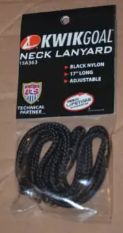 Kwikgoal neck lanyard black new 17" soccer adjustable new 15A363 kwik quick goal