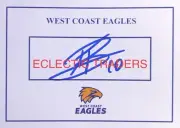 Tyler Brockman SIGNED West Coast Eagles Card. AFL Football. Yeo Darling.