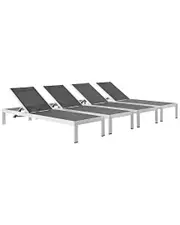 Modway Shore Set of 4 Outdoor Patio Chaise Loungers