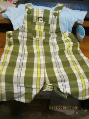 Child of Mine Blue Shirt and Shorts with Monkey 3-6 Months