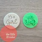 It's a Girl Cookie Cutter Stamp Fondant Embosser Baby Shower