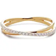 Monica Vinader 14K Gold Diamond Crossover Ring in 14K Solid Gold at Nordstrom, Size 4.5