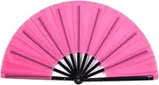 [STKARCV] 1 Fan Square Chinese Symphony Fan Fitness Dance Classic And Martial Arts(Light red)