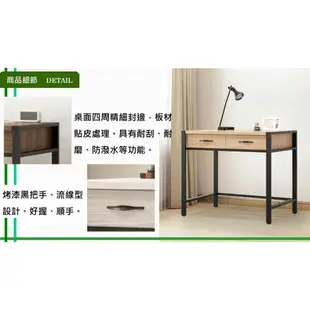 【DIY】輕工業風 胡桃色 3尺書桌 電腦桌 辦公桌 工作桌 框架書桌 工業風書桌 鐵架書桌 抽屜書桌 YD米恩居家生活