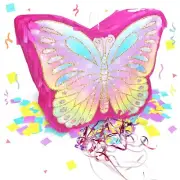 KiDEPOCH Butterfly Pinata for Birthday Party Supplies Colorful Pull String Bu...