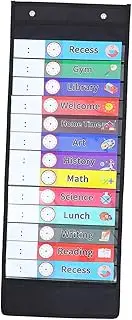 SHOWERORO 1pc Card Schedule Colored Teacher Schedule Chart Room Units Bag over Shelving Brochure Pantry Cubicle Wire Decoration Hanging Kitchen Place Shelves Document Wallet The Pet Black