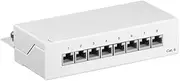 Goobay 62069 CAT 6 Mini/Desktop Patch Panel, 8 Port, White, 109mm Depth, 160mm Width, 44mm Height