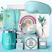 21st Birthday Gifts for Girl Her 21 Years Old Gift Basket Happy Birthday Pamper Set, Present Basket Ideas Hamper for Girls, Women, Best Friends, Sisters, Daughter, Female, Ladies Born in 2004