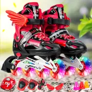 Adjustable Kids Roller Skates Set - Flash Wheels Size m