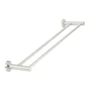 MEIR Round Brass Double Towel Rail - PVD Brushed Nickel - 600mm