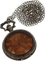 [DEARMAMY] 1pc Pocket Watch World Map Pocket Watch Retro Quartz Watch For Father Grandpa