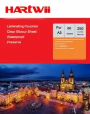60 Sheets A3 Thermal Heat Laminating Pouches Thick Film 250 Micron Hartwii