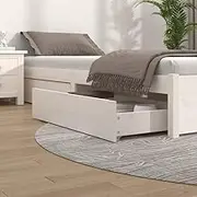 Bed Drawers 4 pcs White Solid Wood Pine Storage Furniture Bedroom Organization