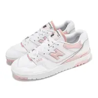 在飛比找ETMall東森購物網優惠-New Balance 休閒鞋 550 女鞋 白 粉 皮革 