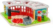 Five Way Engine Shed, Wooden Toys, Bigjigs Train Accessories, Wooden Train Shed, Train Toys, Wooden Shed, Wooden Toys for 3 4 5 Year Olds