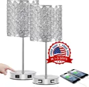 Lamparas De Mesa Luces Elegante Modernas Cristal Para Sala Dormitorio Cocina 2PC