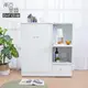 Birdie南亞塑鋼-3.6尺二門一抽二拉盤塑鋼電器櫃/收納餐櫃(白色)