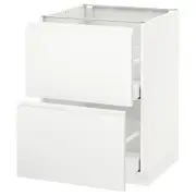 METOD base cb 2 fronts/2 high drawers, white Maximera/Voxtorp matt white, 60x60x80 cm