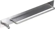 Towel Bar Rack with Hook, 13.38 Inch Self Adhesive Stainless Steel Towel Holder Organizer for Bathroom Kitchen Bedroom, Brushed Finish
