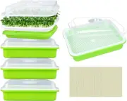 5 Pack Sprouter Trays with Lids- Soil-Free Cultivation Germination Tray, BPA ...