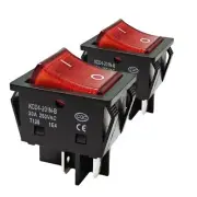 30A 250V KCD4 Rocker Switch DPST 4 Pin Red Lighted 120V Rocker Toggle Switch ...
