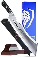 DALSTRONG Heavy Duty Butcher Breaking Knife - 14" Cleaver - Gladiator Series Elite R - The 'Annihilator' - 7CR17MOV High Carbon Steel - G10 Handle - w/Stand & Sheath - NSF Certified