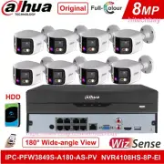 Dahua 8CH 8MP 4K Panoramic CCTV System 8POE NVR IPC-PFW3849S-A180-AS-PV Lot