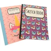 2 Pc Sketch Book & Composition Book ((Unicorns & Whales)Practice Drawing&Writing