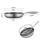 LMETJMA Stainless Steel Frying Pan Nonstick Honeycomb Fry Pan With Lid 28cm