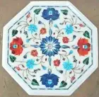 12" Marble Coffee Side Table Top Lapis Lazuli Jasper Inlay Garden Decor