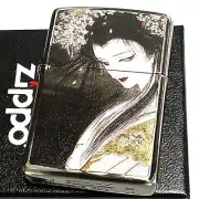 Zippo Yoshitaka Amano Autograph Sakura Hime Kyoto Maiko Girl Black Lighter Japan