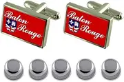 [Select Gifts] Shirt Dress Studs Baton Rouge City USA Flag Cufflinks