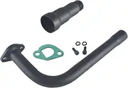 Black 3 Stage Exhaust Header Pipe,For Predator 212cc 196cc/6.5HP Go Kart and Gas Mini Bike,For Coleman Powersports CT200U BT200X CT200u-ex