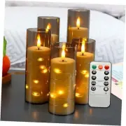 Flickering Flameless LED Candles, 5 Pack Battery Operated Candles with Timer