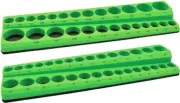 2-PC 3/8" DR. SHALLOW & DEEP MAGNETIC SOCKET TRAY HOLDER SAE 1/4"- 1 " MM 6-20MM
