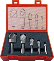5 Pc Keo 1/4",3/8",1/2",3/4" & 1" x 60 Deg. 1 FLT M42-8% Cobalt Countersinks Set