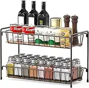 SimpleHouseware 2-Tier Spice Rack Organiser for Kitchen Countertop, Bronze