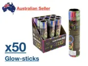 x 50 Pack Glow In The Dark Stick GlowSticks Light Sticks Neon Fun Party Concerts
