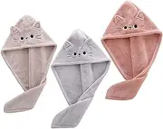 DECOMELODY Hair Towel Wrap for Boys and Girls Girls Hair Turban Towel Set Fast Drying