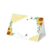 Sunflower Bee Place Cards -25pcs Tent Cards, Bumble Bee Table Place Card For