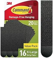Command 9.1 KG XL Heavyweight Picture Hanging Strips 16 Pairs (32 Command Strips), Damage Free Installation, Heavy Duty for Home Decor, Black