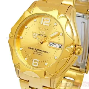 SEIKO 精工 SNZ460J1手錶 日本製 盾牌5號 自動上鍊 機械錶 夜光 鍍金 鋼帶 男錶