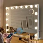 22''x18'' Large Vanity Mirror Makeup Mirror w/Lights 15 LED Hollywood Style USB