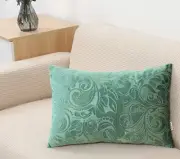 Heavy Velvet Embossing Throw Pillow Cover, 24" x 12" (Pack of 1) C34 Teal