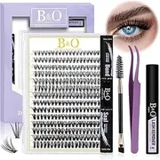 B&Qaugen Lash Extension Kit 280PCS 30D+40D D 9-16mm Individual Lashes Kit Waterproof False Eyelash Lash Clusters Kit Extensions Individual Lashes Cluster DIY Eyelash Extensions at Home (30D40D-0.07D9-16MIX)