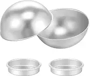 2Pcs Half Ball Cake Pan, 6.5 Inch Aluminum Alloy Hemisphere Cake Pan, Nonstick Cake Sphere Pan, Half Ball Shape Cake Mold, Cake Dessert Tin for Cake Bread Pumpkin