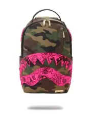 DROP ZONE BACKPACK - Camo Bag w/ Pink Shark Mouth - Limited Edition