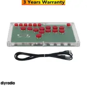 HAMGEEK HG-W003 Arcade Game Controller Arcade Stick Red Buttons for Hitbox PC