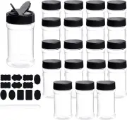 Spice Bottles Dabacc 20Pcs 7Oz Clear Plastic Container Jars with Lids Labels