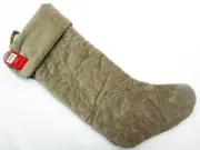 Soft Floral 19" Taupe Grey Quilted Holiday Stocking Xmas Target Wondershop